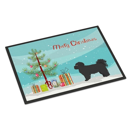 Carolines Treasures 18 x 27 in. Black Pekeapoo Christmas Tree Indoor or Outdoor Mat CK3858MAT